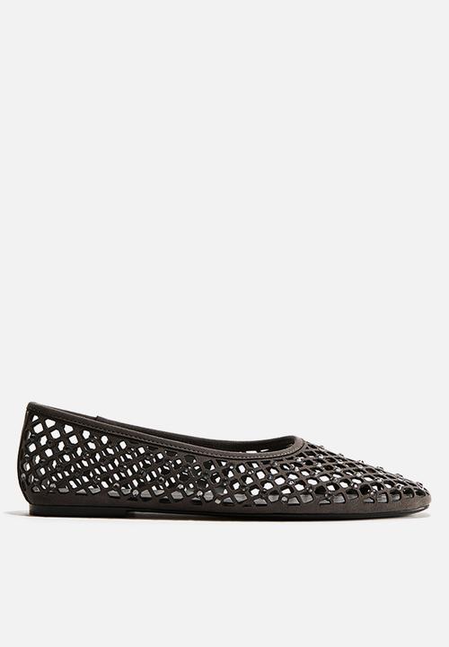 H&M - Rhinestone-embellished ballet flats - dark grey