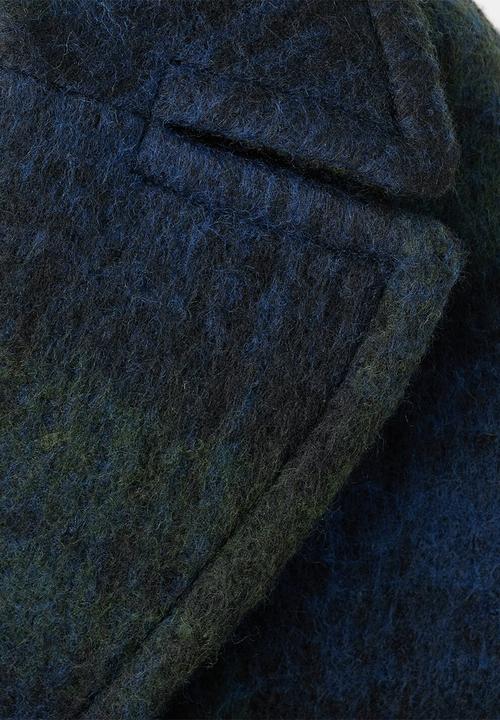 MANGO - Coat scotish - navy
