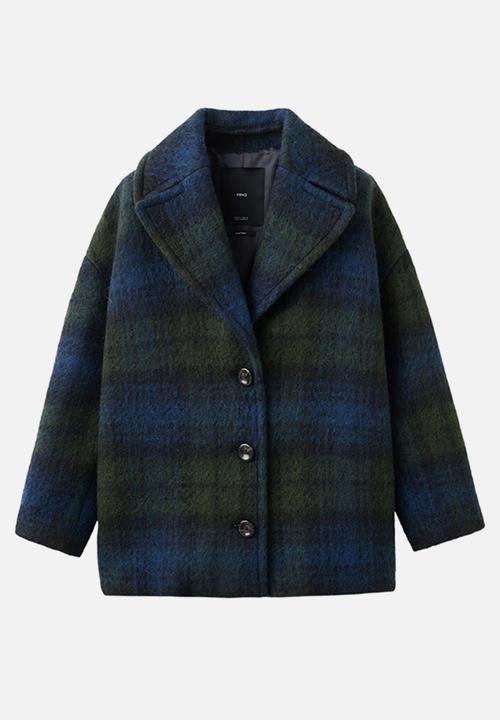 MANGO - Coat scotish - navy
