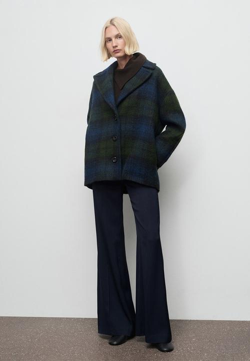 MANGO - Coat scotish - navy