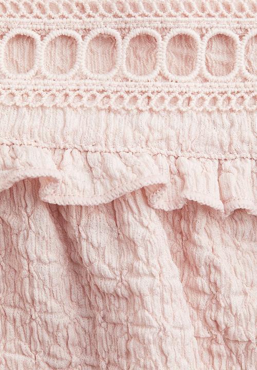 H&M - Textured jersey top - light pink