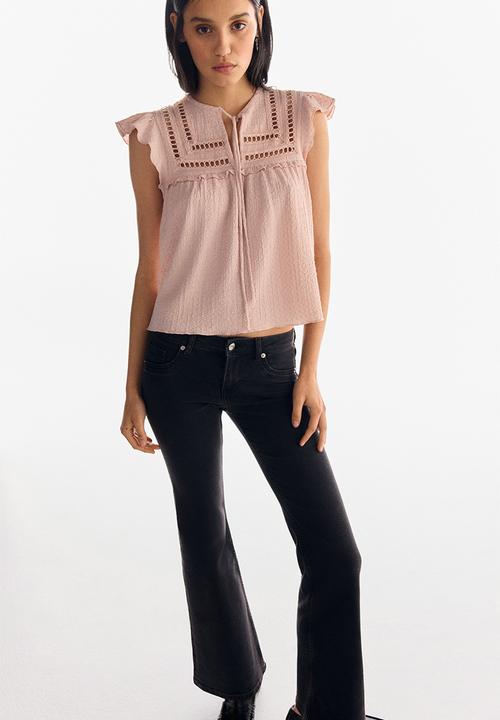H&M - Textured jersey top - light pink
