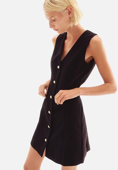 H&M - Button-front dress - black