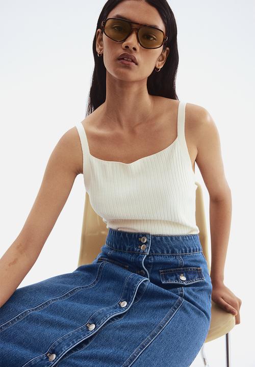 H&M - A-line denim skirt - denim blue