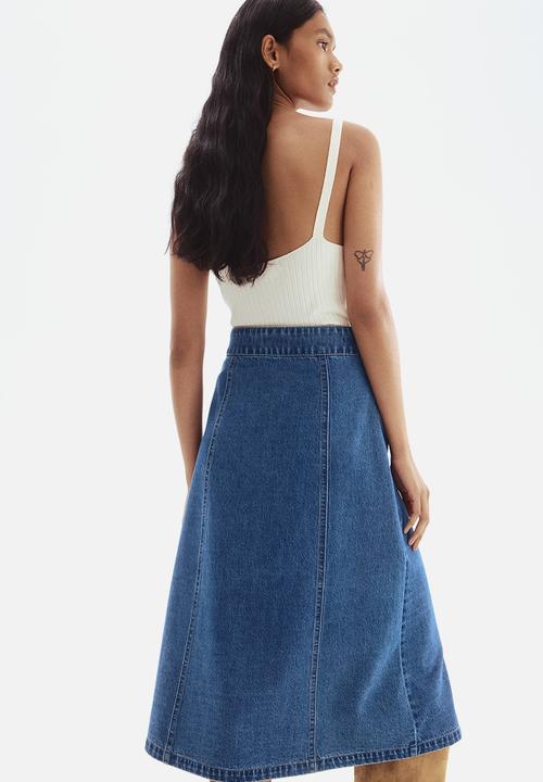 H&M - A-line denim skirt - denim blue