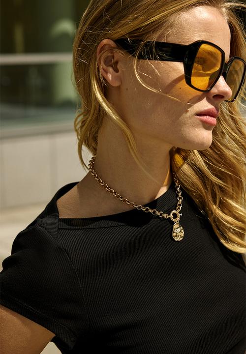 H&M - Ribbed boat-neck top - black