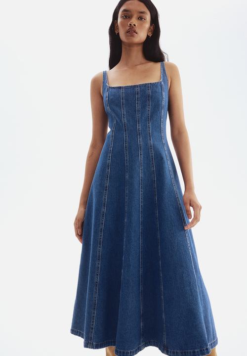 A-line denim dress - denim blue