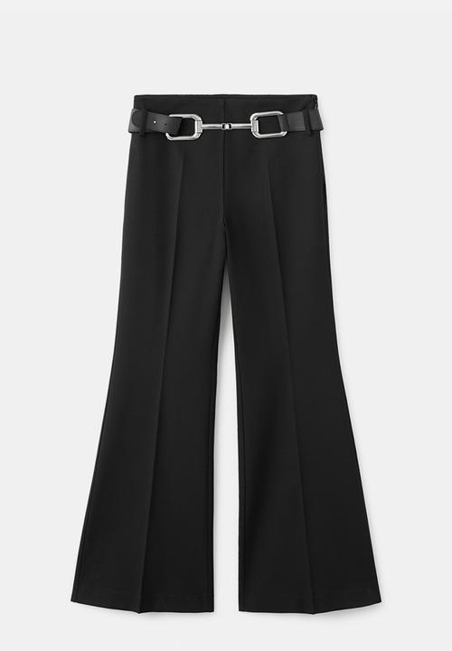 MANGO - Trousers sauvi - black