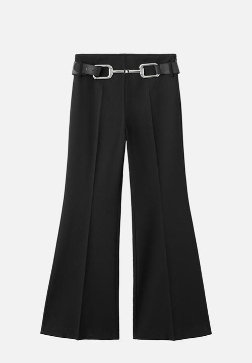 MANGO - Trousers sauvi - black