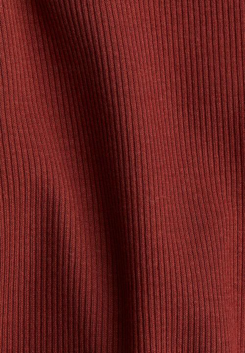 H&M - Ribbed boat-neck top -  rust red