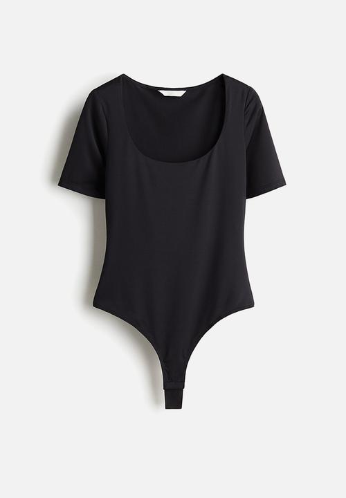 H&M - Scoop-neck thong body - black