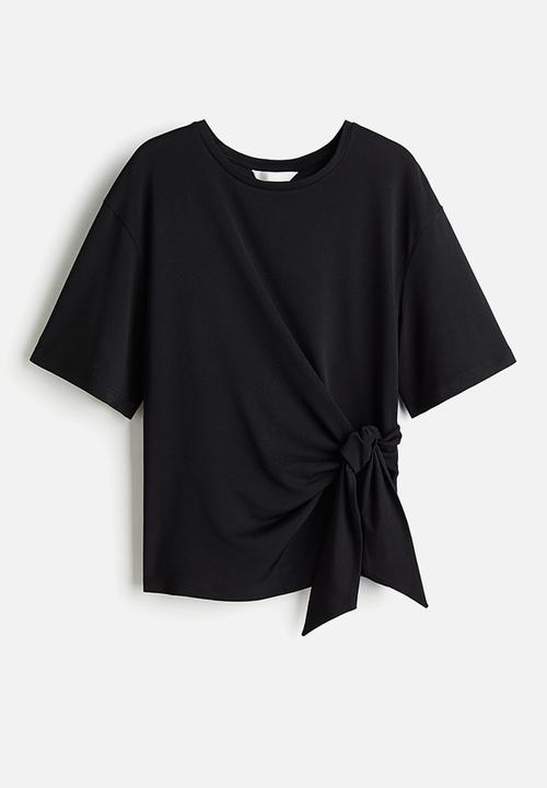 H&M - Tie-detail top - black
