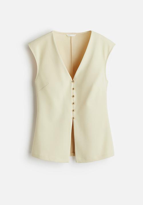 H&M - Interlock waistcoat - pale yellow