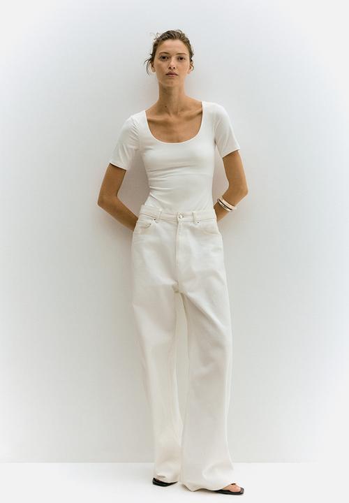 H&M - Scoop-neck thong body - white