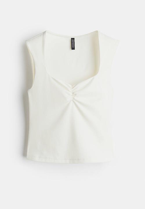 H&M - Gathered vest top - white