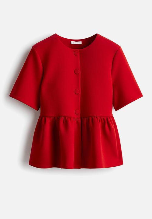 H&M - Scuba peplum top - red