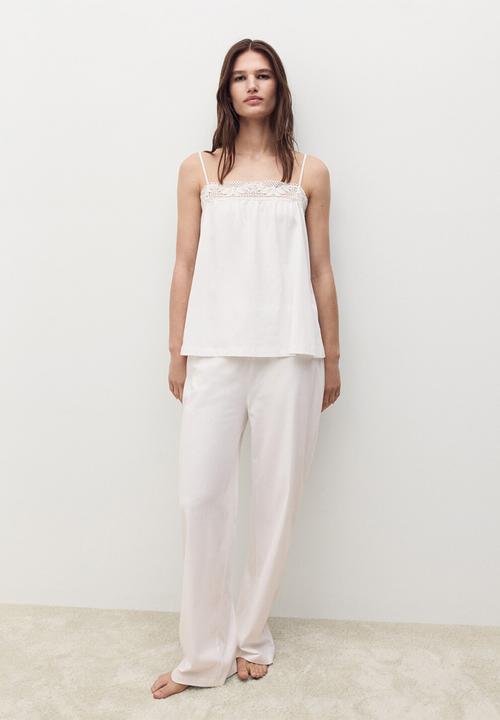 MANGO - Pyjama top mirna- white