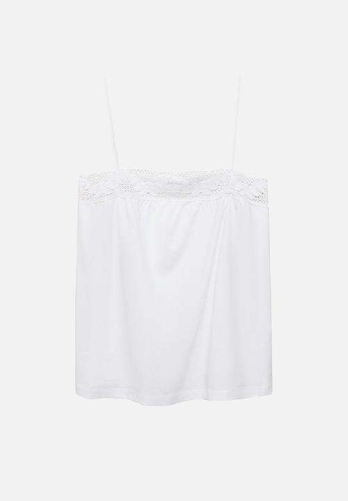 MANGO - Pyjama top mirna- white