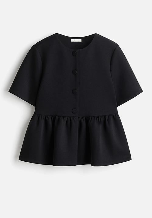 H&M - Scuba peplum top - black