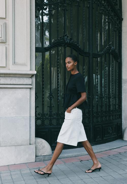 H&M - Scuba peplum top - black