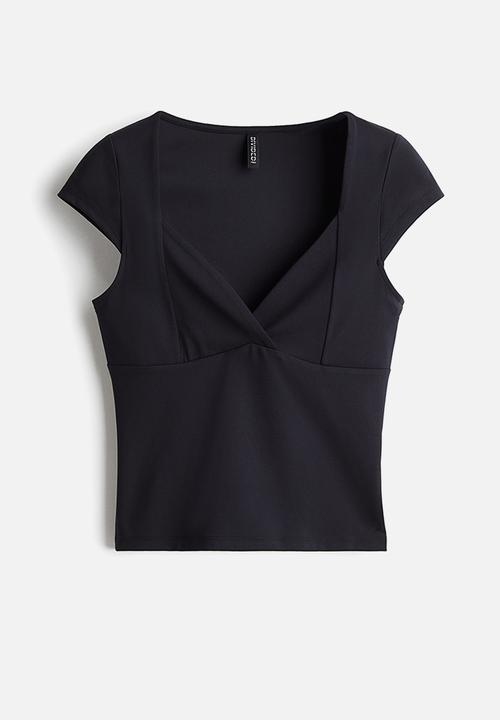H&M - Cap-sleeved top - black
