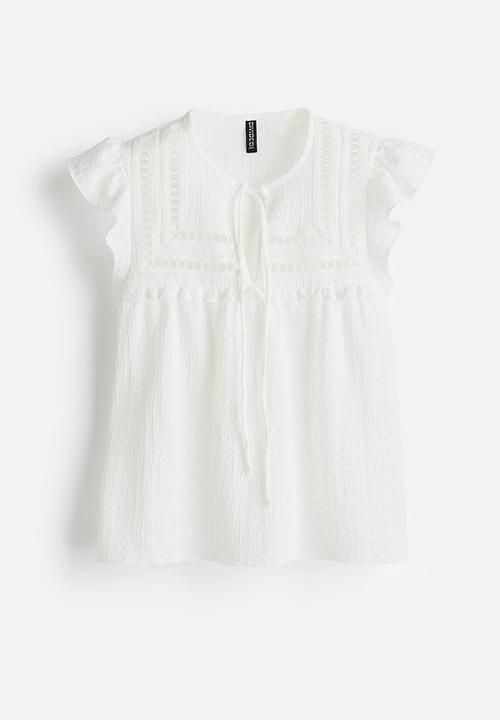 H&M - Textured jersey top - white