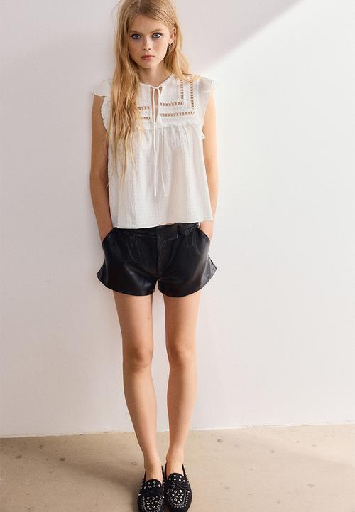 H&M - Textured jersey top - white