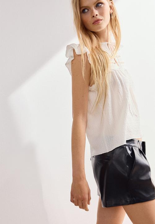H&M - Textured jersey top - white