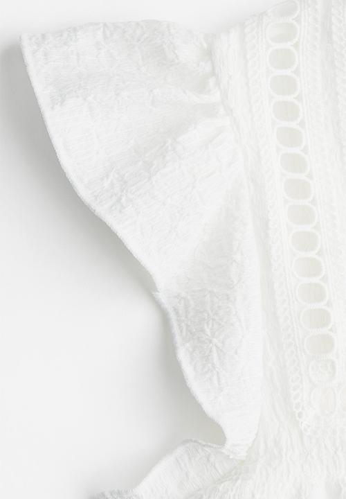 H&M - Textured jersey top - white