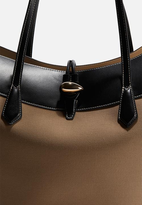 H&M - Shopper - dark beige & black