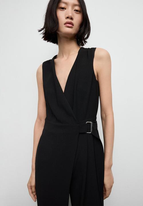 MANGO - Jumpsuit terry - black