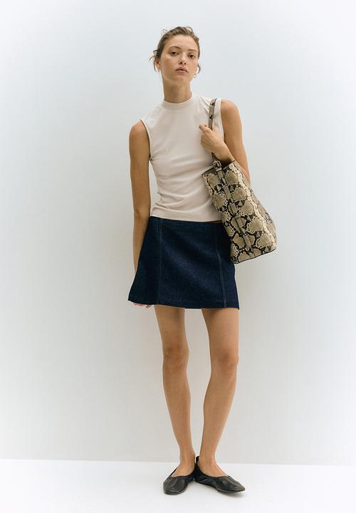 H&M - Stand-collar vest top - cream 