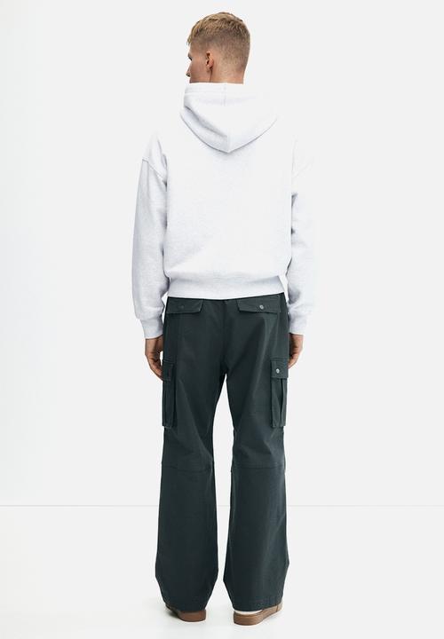 H&M - Oversized fit zip-through hoodie - light grey marl 