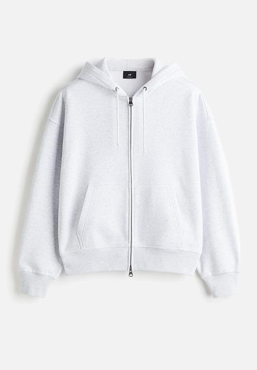 H&M - Oversized fit zip-through hoodie - light grey marl 