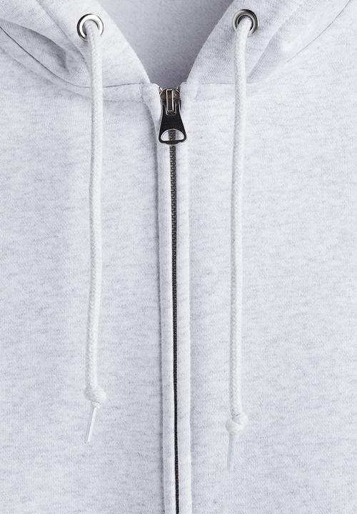 H&M - Oversized fit zip-through hoodie - light grey marl 
