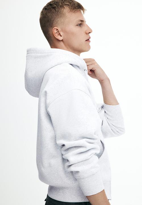 H&M - Oversized fit zip-through hoodie - light grey marl 
