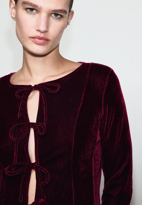MANGO - Blouse xaranja - dark red