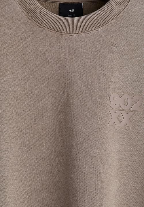 H&M - Loose fit printed sweatshirt - beige