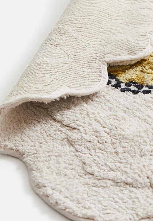 H&M - Tufted flower-shaped bath mat - light beige flower 