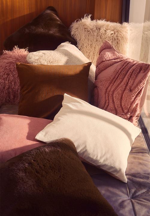 H&M - Patterned cotton cushion cover - dusty pink