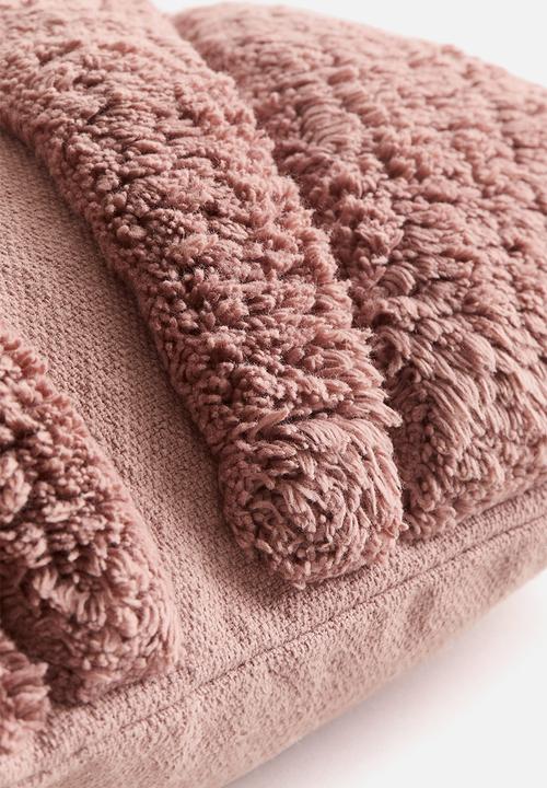 H&M - Patterned cotton cushion cover - dusty pink