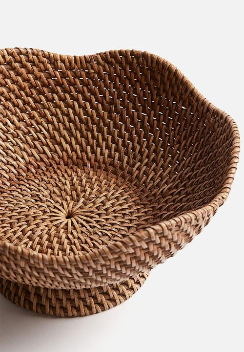 H&M - Footed rattan bowl - beige