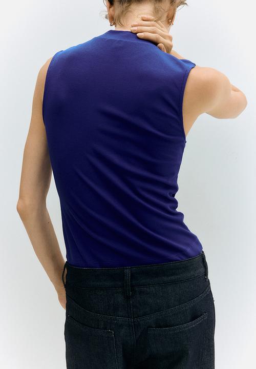 H&M - Stand-collar vest top - blue