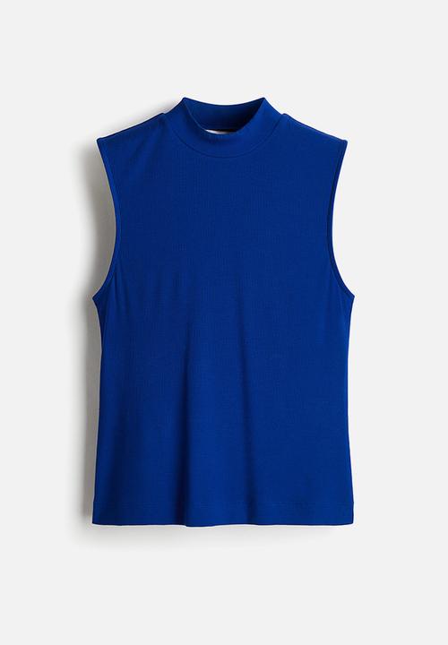 H&M - Stand-collar vest top - blue