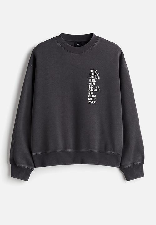 H&M - Loose fit printed sweatshirt - dark grey beverly hills