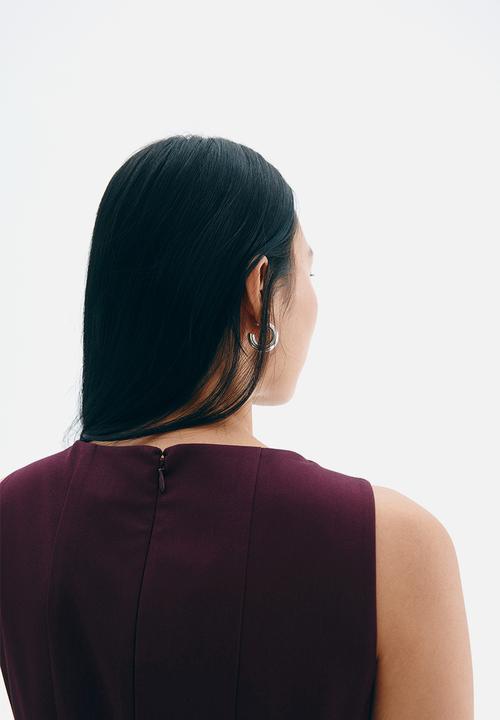 H&M - Flared-skirt dress - burgundy
