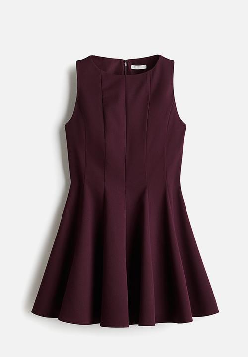 H&M - Flared-skirt dress - burgundy