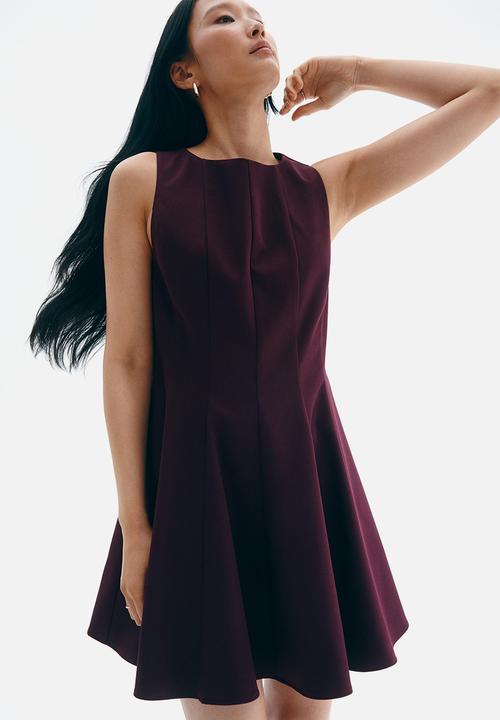 H&M - Flared-skirt dress - burgundy