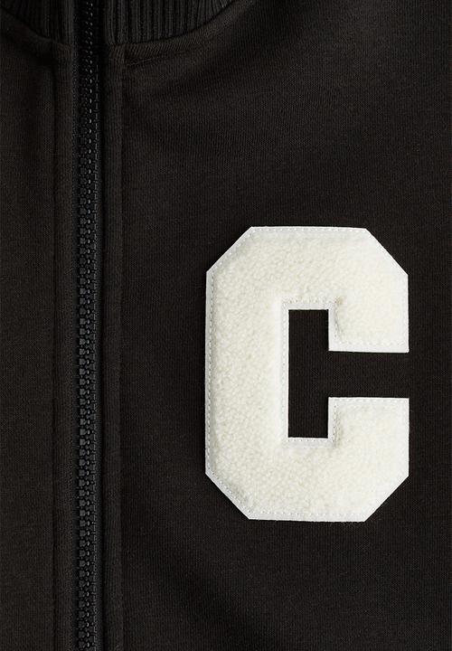 H&M - Loose-fit track jacket - black & white