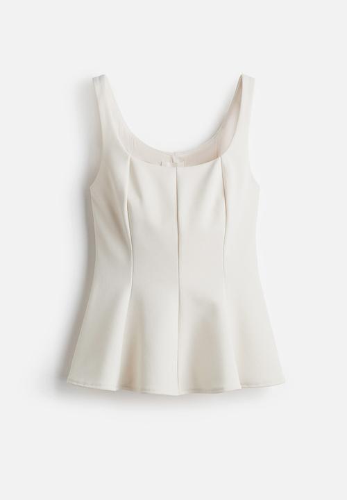 H&M - Peplum vest top - light beige 